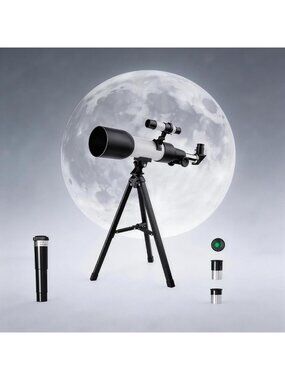 70mm Aperture Refractor Telescope for Beginners - AZ Mount, Tripod & Phone